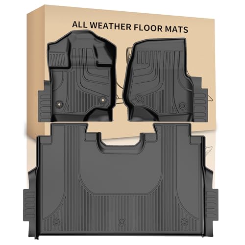 Original Floor Mats for 2015-2025 Ford F150 / 2022-2025 F-150 Lightning SuperCrew Cab (Not Fit Rear Seat with Under-Seat Fold Flat Storage Model) - Custom Fit Rubber All Weather Floor Liners