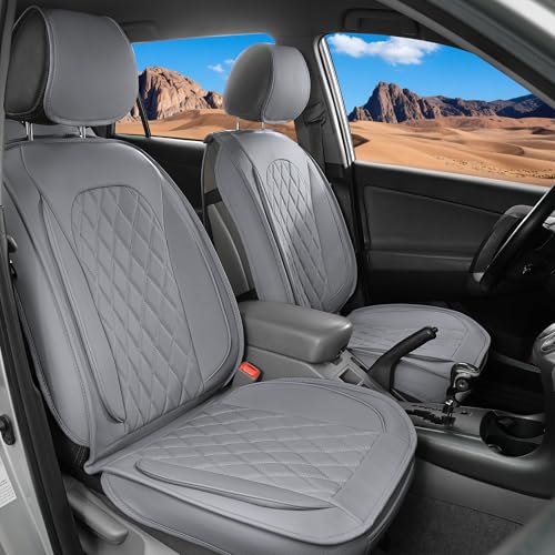 LINGVIDO Car Seat Covers Set  Premium Nappa Leather for Front Seats (2 Seats), Durable, Comfortable & Easy to Install, Fits Most Cars, Sedans, SUVs  Ideal for Commuters, Families & Road Trips
