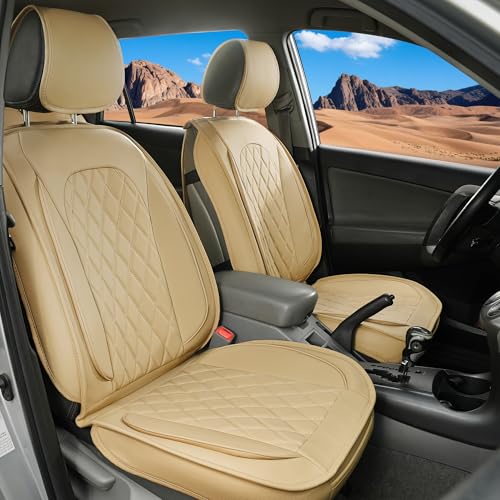LINGVIDO Car Seat Covers Set  Premium Nappa Leather for Front Seats (2 Seats), Durable, Comfortable & Easy to Install, Fits Most Cars, Sedans, SUVs  Ideal for Commuters, Families & Road Trips