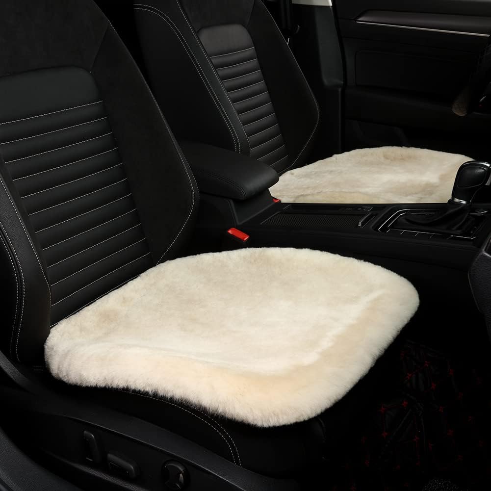 LLB Genuine Sheepskin Car Seat Cushion (Pearl)