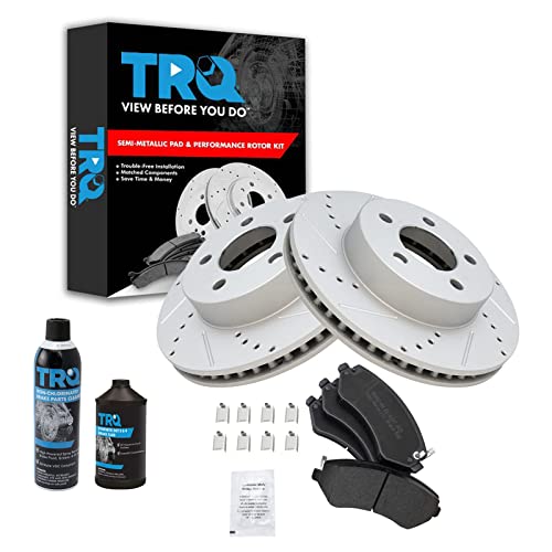 TRQ Front Performance Brake Pad & Rotor Kit (Jeep Semi-Metallic)