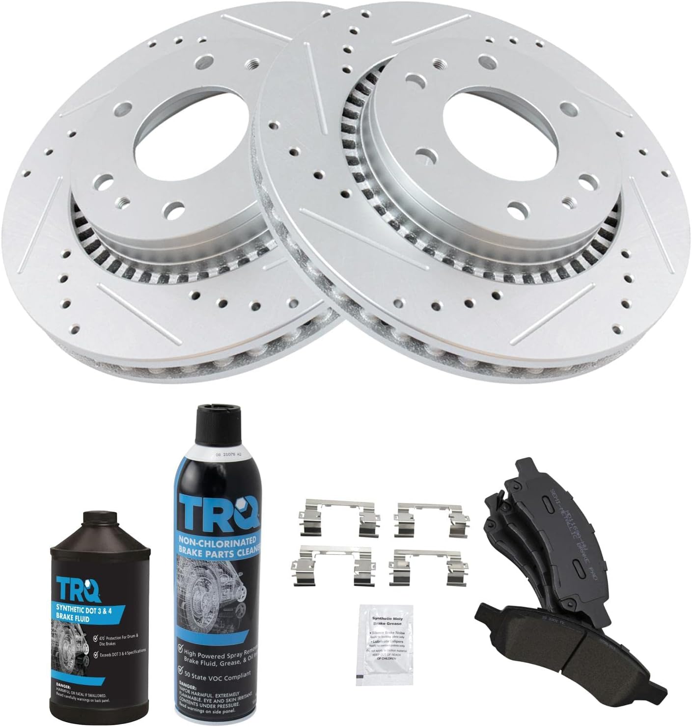 TRQ Performance Brake Rotor & Metallic Pad Front Kit