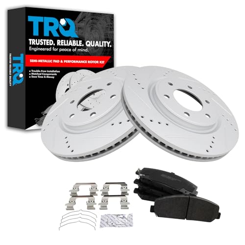 TRQ Front Performance Brake Pad & Rotor Kit (Semi‑Metallic, Budget)