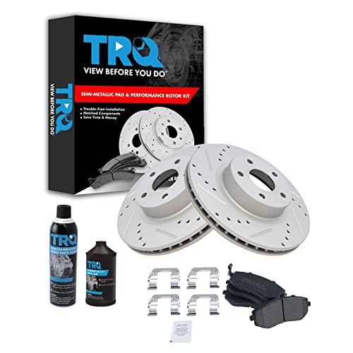 TRQ Front Performance Brake Pad & Rotor Kit (G‑Coated)