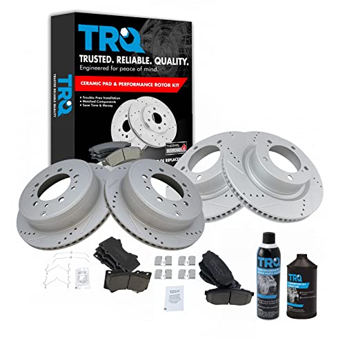 TRQ Brake Rotor Coated & Ceramic Pad Kit