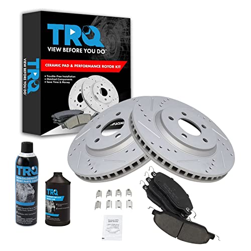 TRQ Front Performance Brake Pad & Rotor Kit (Ceramic, G-Coated)