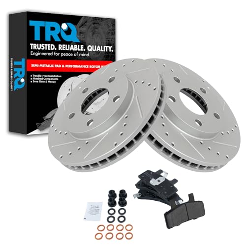 TRQ Semi‑Metallic Brake Pad & Rotor Kit