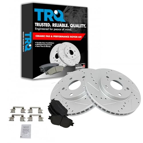 TRQ Front Performance Brake Pad & Rotor Kit (G-Coated)