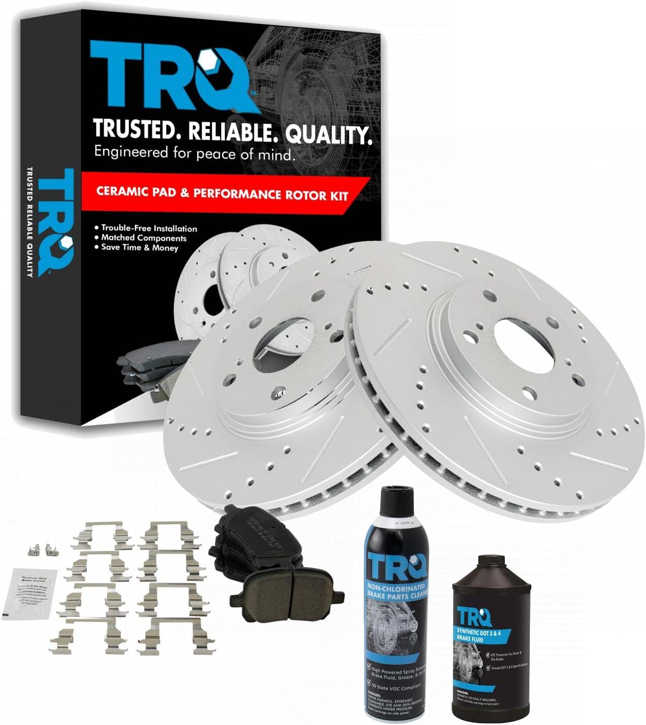 TRQ Front Performance Brake Pad & Rotor Kit (Lexus RX300 fit)