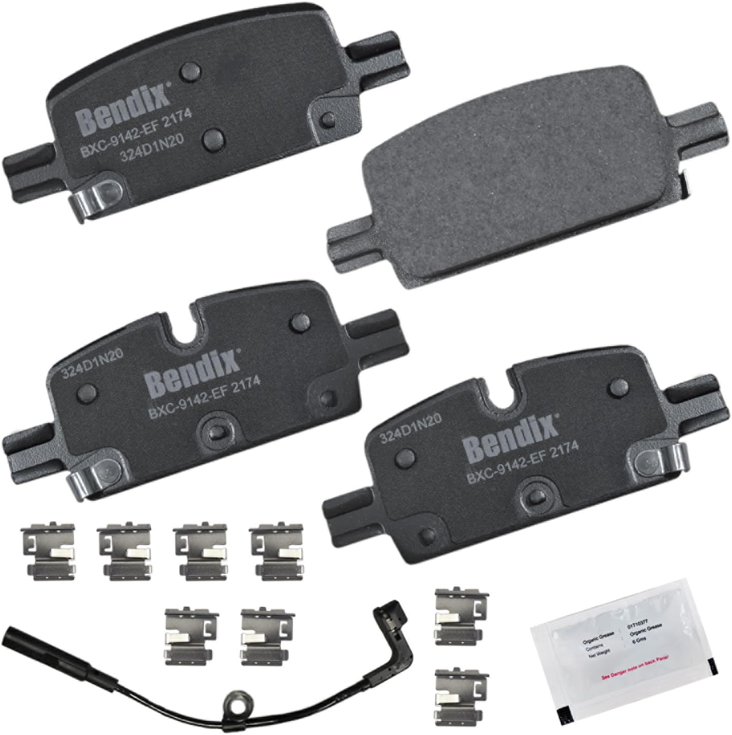 Bendix Priority1 CFC2174 Ceramic Rear Brake Pads for Select Models Escalade,ESV,LYRIQ,Cheyenne,Colorado,Silverado 1500,LTD,Suburban,Tahoe,Canyon,HummerEV Pickup,Sierra,1500,Ltd,Yukon,XL,Rivian R1S,R1T