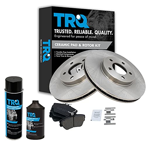 TRQ Front Brake Pad & Rotor Kit Ceramic Compatible with 1996-2007 Ford Taurus 1996-1997 Thunderbird 1995-2002 Lincoln Continental 1993-1998 Mark VIII Mercury Cougar 2001-2005 Sable