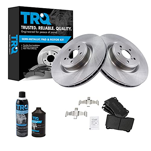 TRQ Front Brake Pad & Rotor Kit Brake Chemical Kit Brake Pads Brake Rotor Semi-Metallic Compatible with 2017-2019 Subaru BRZ 2004 Impreza 2019-2020 Toyota 86