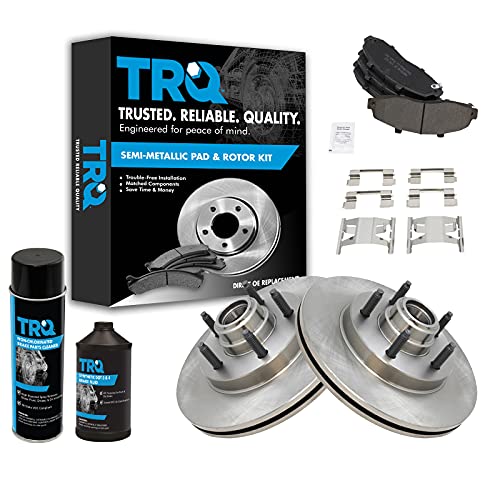 TRQ Front Brake Pad & Rotor Kit Brake Chemical Kit Brake Pads Brake Rotor Semi-Metallic Compatible with 2000-2003 Ford F-150 2004 F-150 Heritage 2002 Lincoln Blackwood