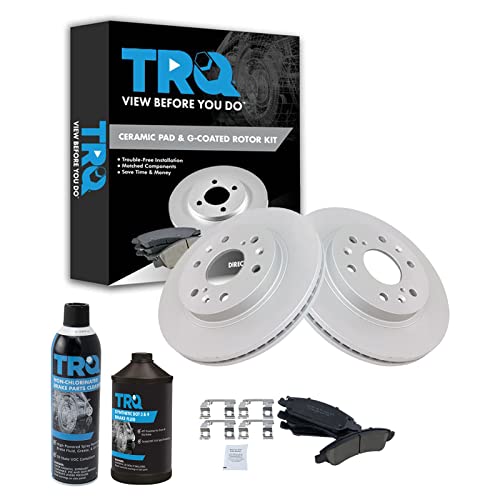 TRQ Front Brake Pad & Rotor Kit (G‑Coated, Cleaner Kit)
