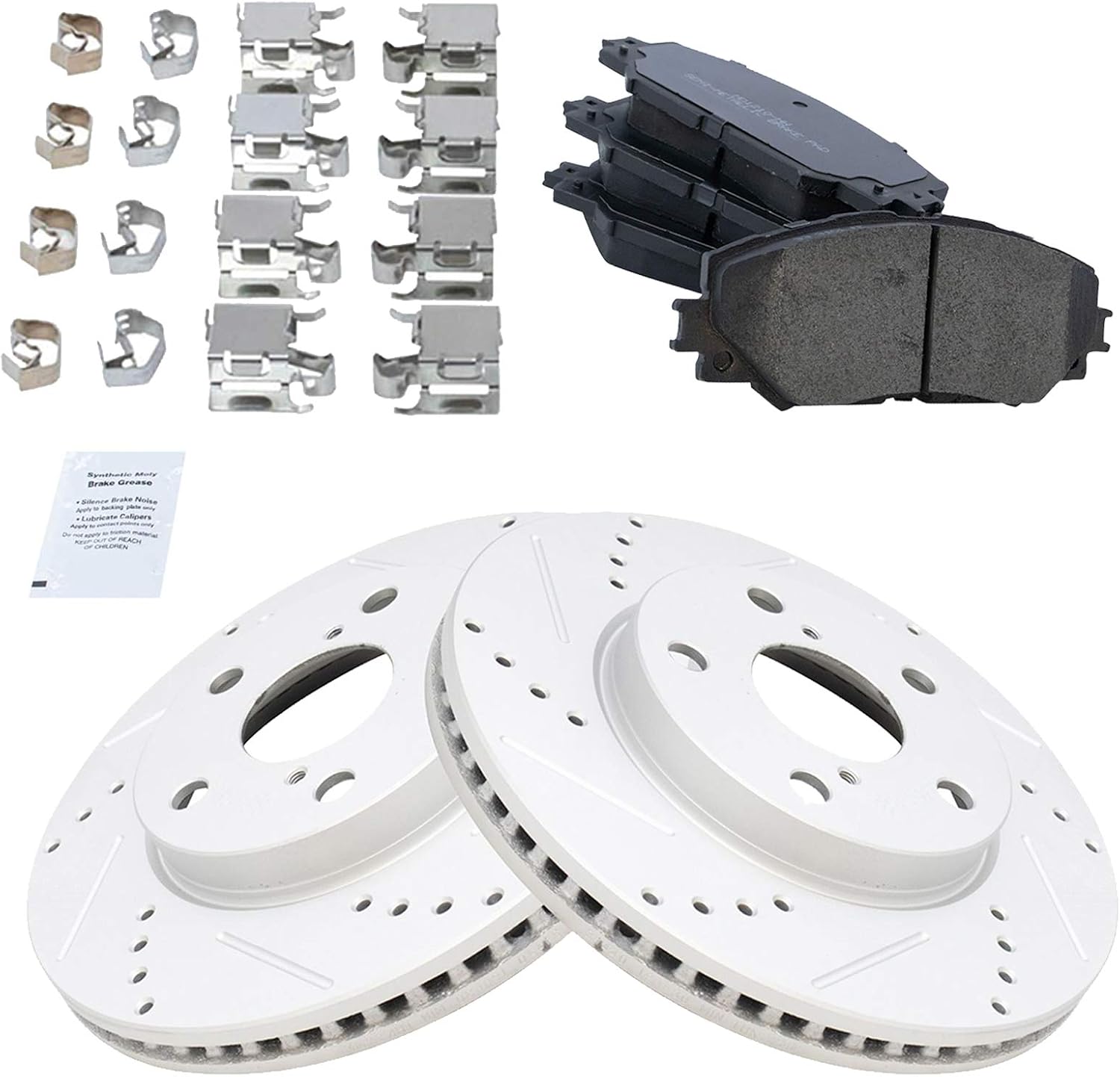 TRQ Front Performance Brake Pad & Rotor Kit (G-Coated)