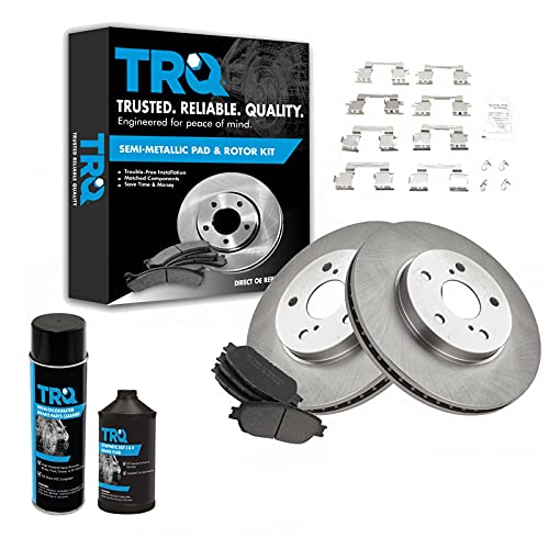 TRQ Front Brake Pad & Rotor Kit Semi-Metallic Compatible with 2002-2003 Lexus ES300 2004-2006 ES330 2005-2007 Toyota Avalon 2005-2006 Camry 2004-2010 Sienna 2004-2008 Solara