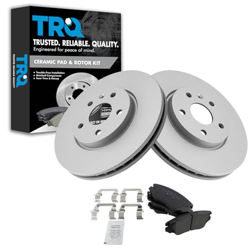 TRQ Front Ceramic Brake Pads & G-Coated Rotors Kit