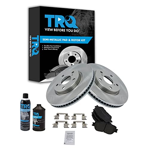 TRQ Front Brake Pad & Rotor Kit Brake Chemical Kit Brake Pads Brake Rotor Semi-Metallic Compatible with 2006 Lexus GS300 2009-2015 IS250