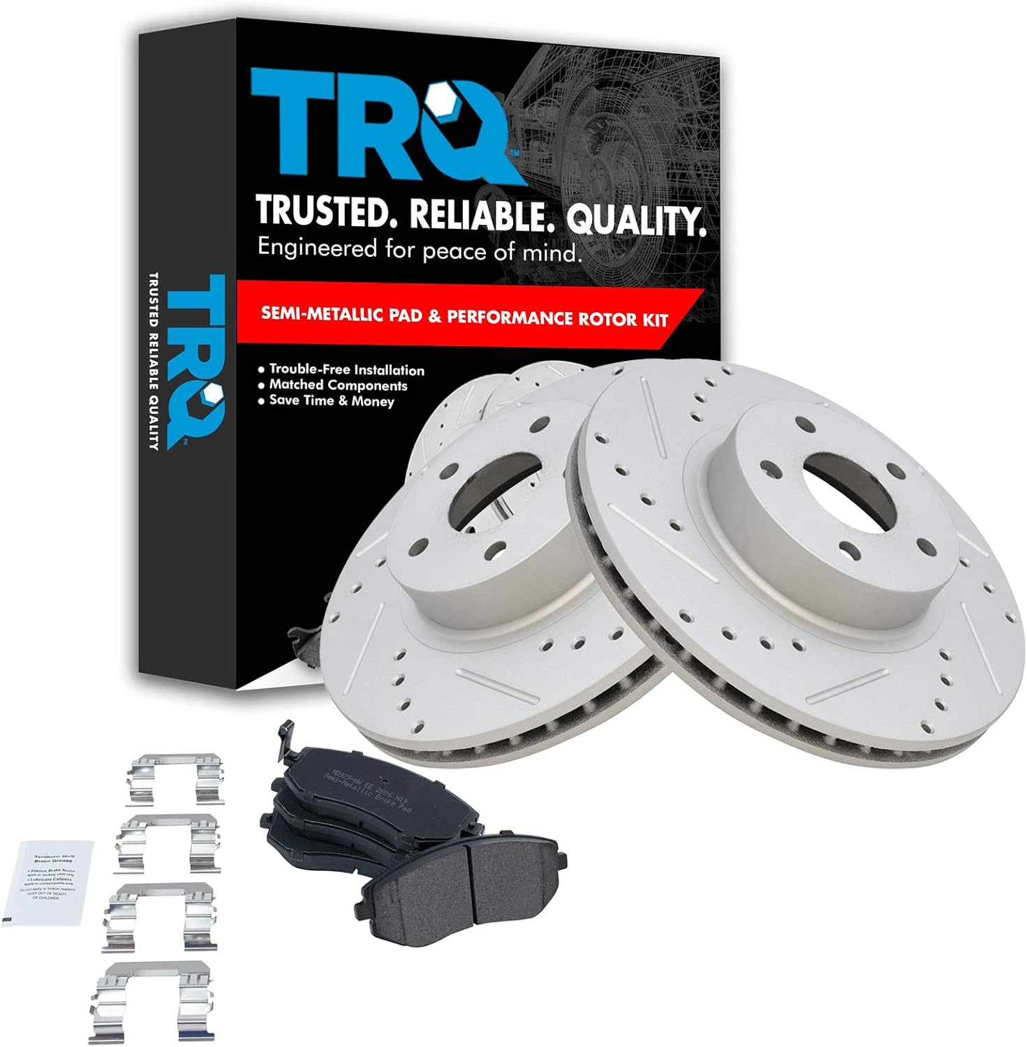 TRQ Front Performance Brake Pad & Rotor Kit (Budget)