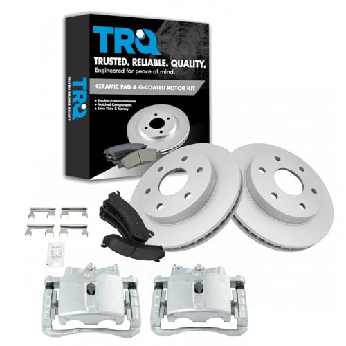 TRQ Front Ceramic Pads G-Coated Rotors & Calipers Kit for GM Pickup Truck SUV New