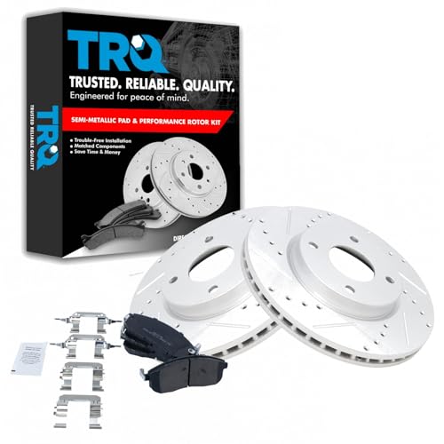 TRQ Front Performance Brake Pad & Rotor Kit (G-Coated)