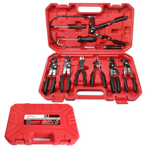 BETOOLL 9pc Hose Clamp Pliers (Red/Black)