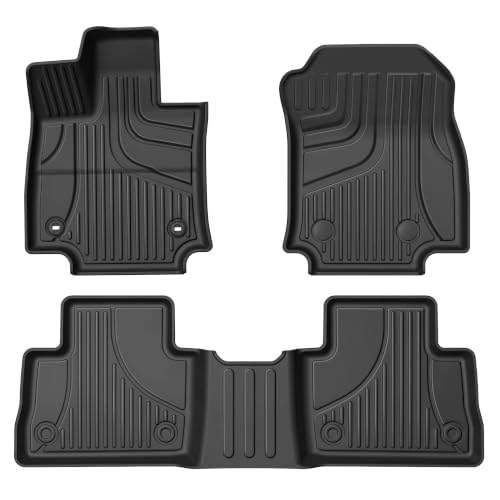 RAV4 Floor Mats AOMSAZTO Floor Liners Fit for Toyota RAV4 2019-2025 (Not Fit Hybrid): All Weather Automotive Floor Mats - 1st & 2nd Row Full Set Rubber Floor Liners - Anti Skid Car Mats