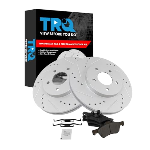 TRQ Front Performance Brake Pad & Rotor Kit (Semi‑Metallic)