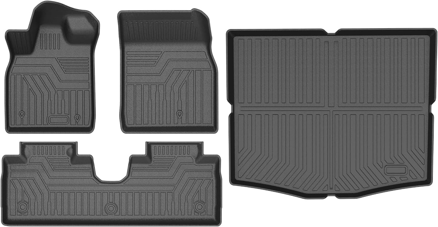 Mixsuper Floor Mats & Cargo Liner for 2021-2023 2024 2025 2026 Ford Mustang Mach-E All Weather Floor Liners and Trunk Liner Set Black (Not for Ford Mustang)