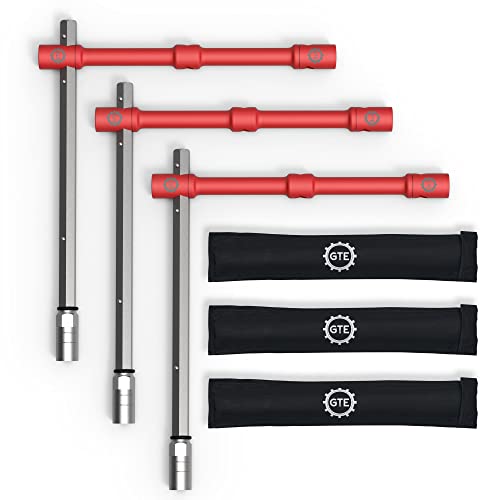GTE TOOLS - LugStrong 26" Universal Compact Lug Wrench Set, Super-Strong Tire Iron & Lug Nut Remover - 2x more torque! Never Get Stuck on the road again! 3-PACK
