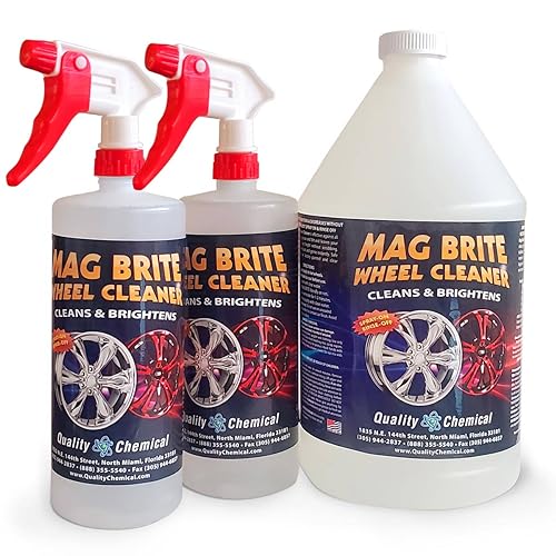 Quality Chemical Mag Brite/Acid Wheel and Rim Cleaner-Wheel and Tire Cleaner - Formulated to Safely Remove Brake Dust and Heavy Road Film - Best Car Wheel Cleaner for Rims - 1 Gallon Combo