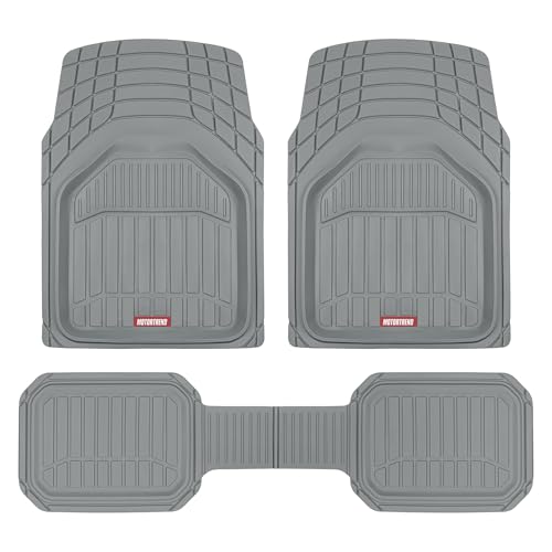 Motor Trend 943-GR FlexTough Defender Car Floor Mats -Next Generation Deep Dish Heavy Duty Contour Liners for Car SUV Truck & Van-All Weather Protection, Trim to Fit Most Vehicles Gray