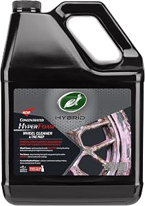 Turtle Wax 53744 Hybrid Solutions Hyper Foam Wheel and Tire Cleaner, Spray on Heavy Duty Formula for Both Wheels and Tires, Brake Dust Remover, Clean and Prep for Tire Shine, Gallon (128 oz)