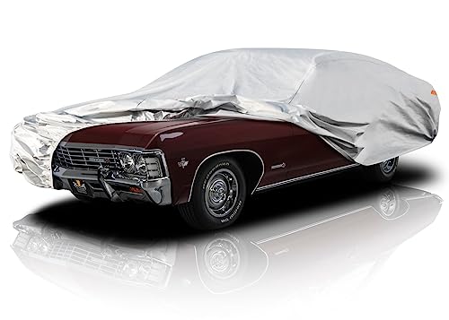 Kayme Car Cover Waterproof All Weather for Large Sedan,Outdoor Cover Fit for Ford Crown Victoria, Cadillac DTS, Grand Marquis, Lincoln Continental Town Car, Chevy Impala Caprice (209 to 218 inch)