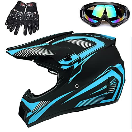 Adult 4 Wheeler Helmet, Motocross Helmet DOT/FMVSS-218 Certification Comfortable and Breathable Full Helmets for Locomotives Used in All Seasons