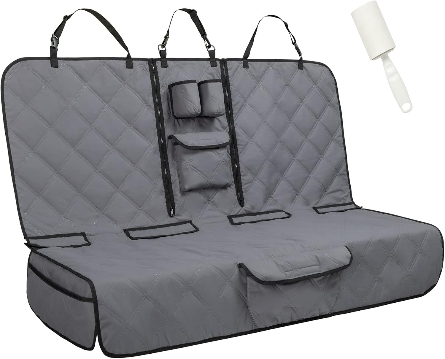 Soft-feeling Bench Seat Cover for Dogs Car Seat Cover for Back Seat Protector, Waterproof and Washable Back Seat Dog Cover Fits for Most Cars, Trucks and SUVs (Grey)