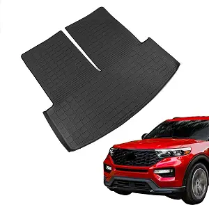 Rongtaod Cargo Mat Compatible with 2020-2024 Ford Explorer 6&7 Passenger Cargo Liner Trunk Mat Back Seat Cover Protector 2023 Explorer Accessories (Trunk Mat with Backrest Mat)