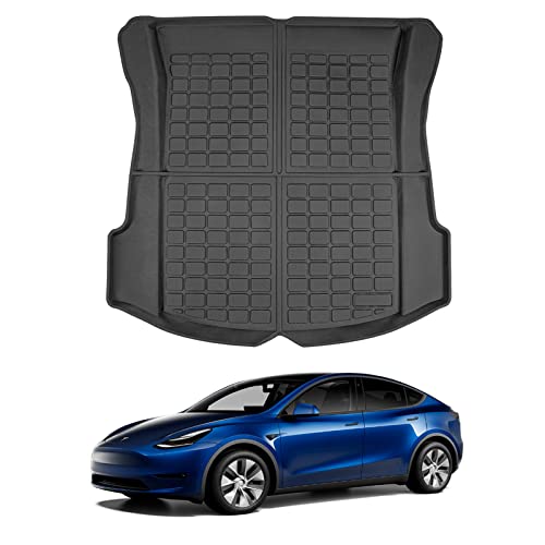 KIKIMO Tesla Model 3 Floor Mats,Tesla Model 3 2017-2023 Accessories,All Weather Floor Mat Front Rear Cargo Liner Mat, Waterproof Anti-Slip Floor Mat Custom Fit for Tesla,Heavy Duty Floor Mats