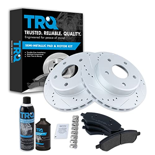 TRQ Front Performance Brake Pad & Rotor Kit (Semi‑Metallic)