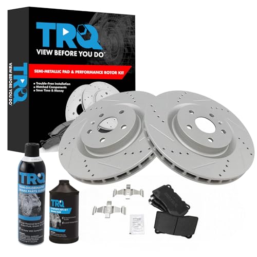 TRQ Front Performance Brake Pad & Rotor Kit w/ Chemical Kit