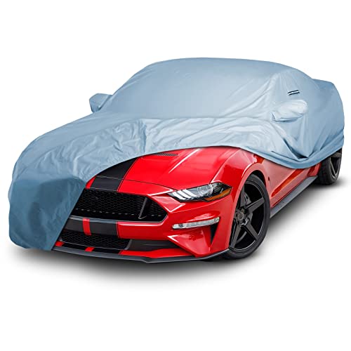 iCarCover Custom Car Cover for 2005-2025 Ford Mustang Coupe, Convertible, GT, Ecoboost, Mach 1, Saleen,Waterproof All Weather Rain Snow UV Sun Protector Full Exterior Indoor Outdoor Car Cover