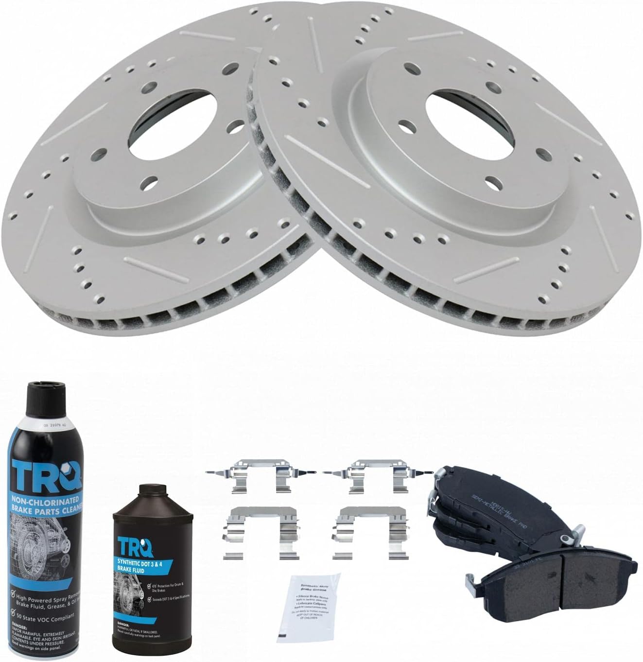 TRQ Front Performance Brake Pad & Rotor Kit (With Chemical Kit)