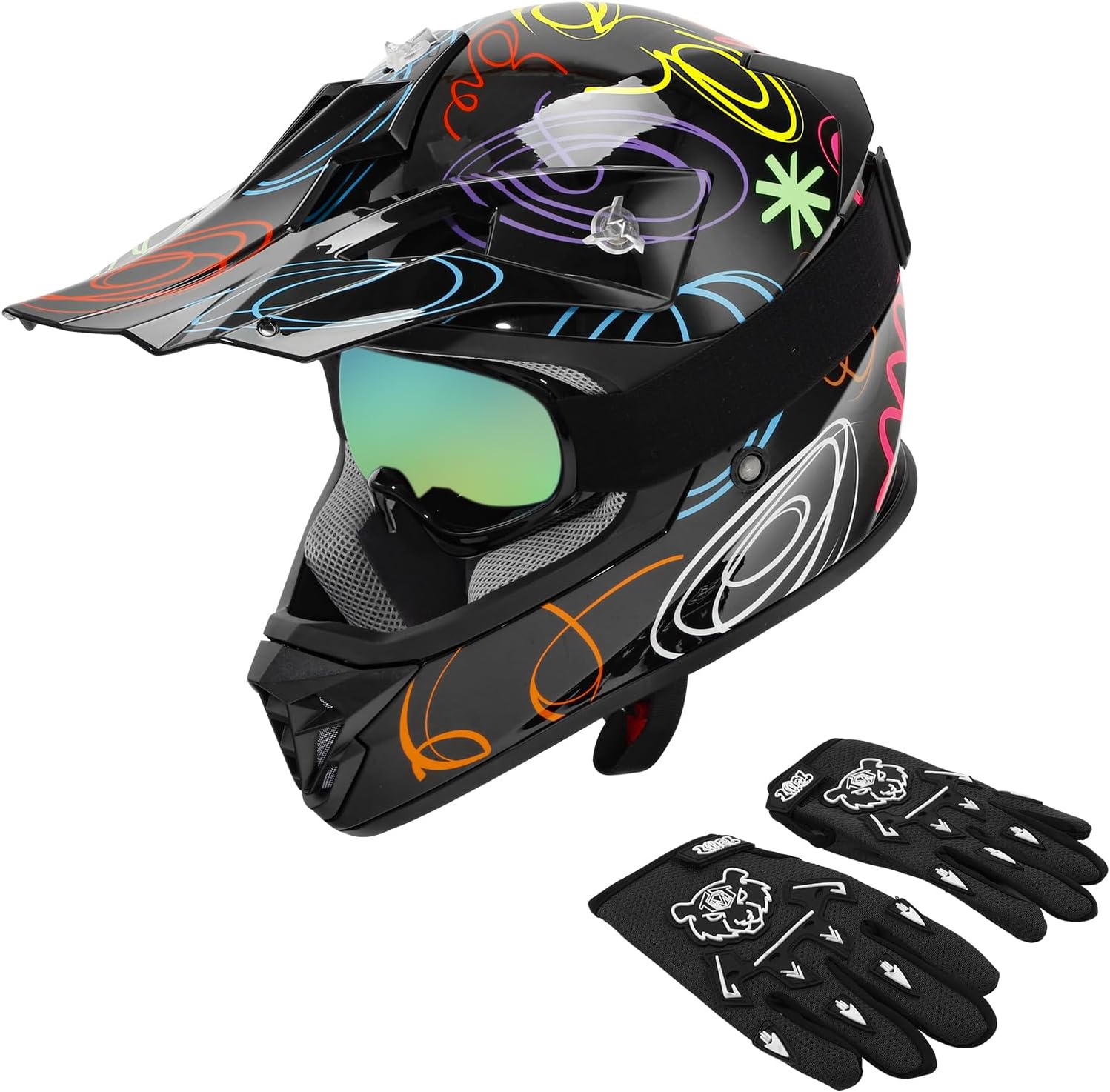 XFMT DOT Youth Motocross Helmet, Graffiti
