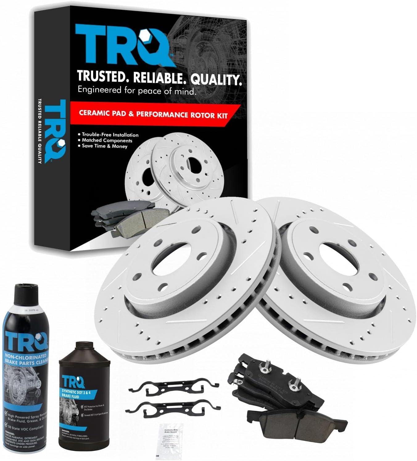TRQ Front Performance Brake Pad & Rotor Kit (Durango/Grand Cherokee)