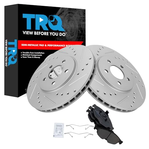 TRQ Front Performance Brake Pad & Rotor Kit (Budget G-Coated)