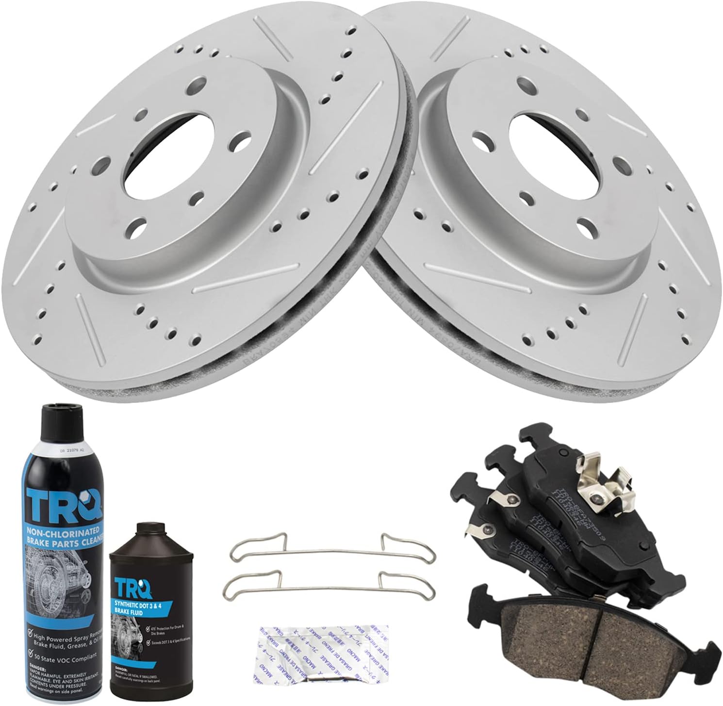 TRQ Front Performance Brake Pad & Rotor Kit (Fiat 500)