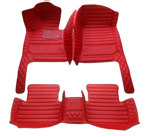 Custom Floor Mats for Cars fit 95% Sedan SUV Sports Car Full Coverage All Weather Men Women Pads Protection Non-Slip Leather Floor Liners (red Stitching)