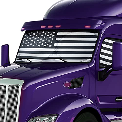 EcoNour Semi Truck Patriotic Flag Sun Shade