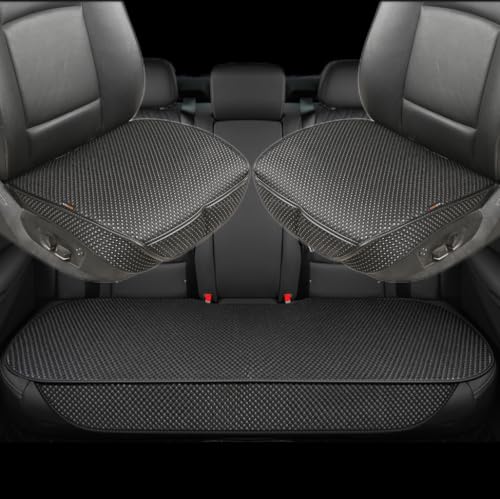 Auto Newer Breathable Universal Four Seasons Car Seat Covers, Luxury Include Front Car Seat Protector and RearCar Seat Cushion,Compatible with 95% Vehicles Fit for Cars Truck SUV (Black,3PCS)