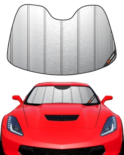 Windshield Sun Shade for Chevy Corvette C7 2014-2019,Front Window Sunshade,Blocks UV Rays,Windshield Sunshade Cover Warm Weather Keep Your Seat Cooler